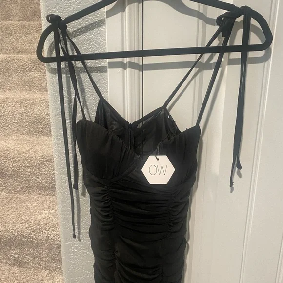 Ow collection Casandra mesh Dress in Black - Picture 7 of 13